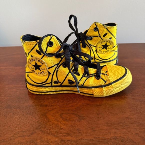 Converse Kids Chinatown Market Yellow Smiley High-Top Sneakers - Picture 3 of 7